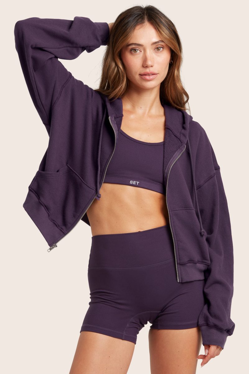 LIGHTWEIGHTSWEATS ZIPUPHOODIE 1 PLUM 8542