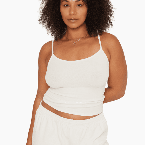 SET ACTIVE BASICS RIBBED CLASSIC CAMI BLANC 3