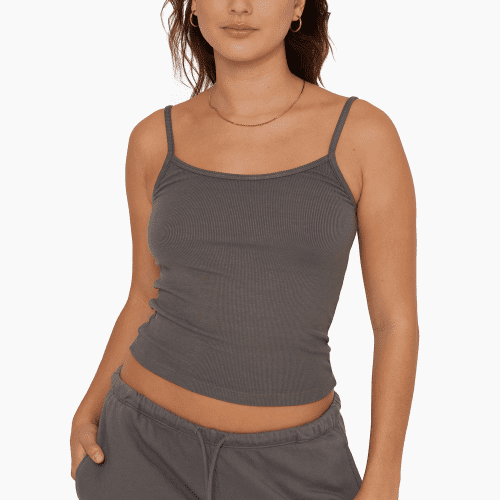 SET ACTIVE BASICS RIBBED CLASSIC CAMI GRAPHITE 1