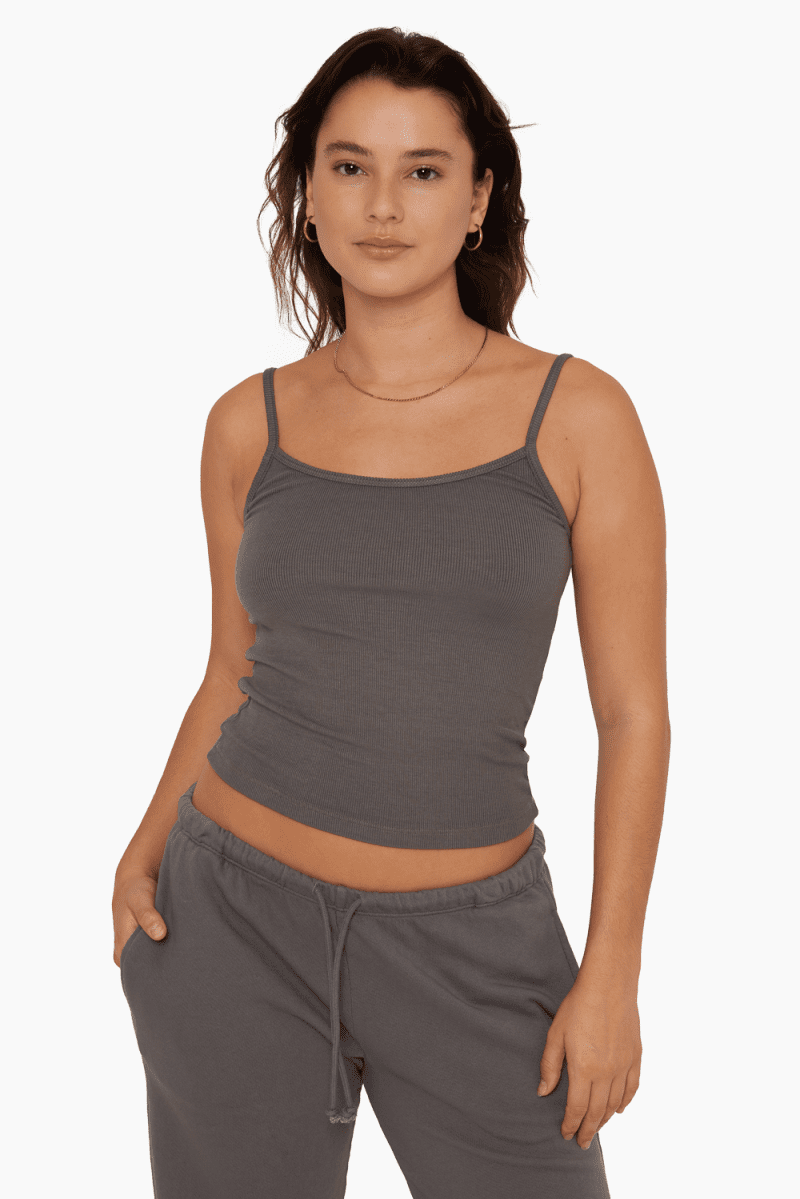 SET ACTIVE BASICS RIBBED CLASSIC CAMI GRAPHITE 1