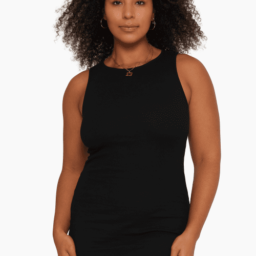 SET ACTIVE BASICS RIBBED TANK DRESS ONYX 1