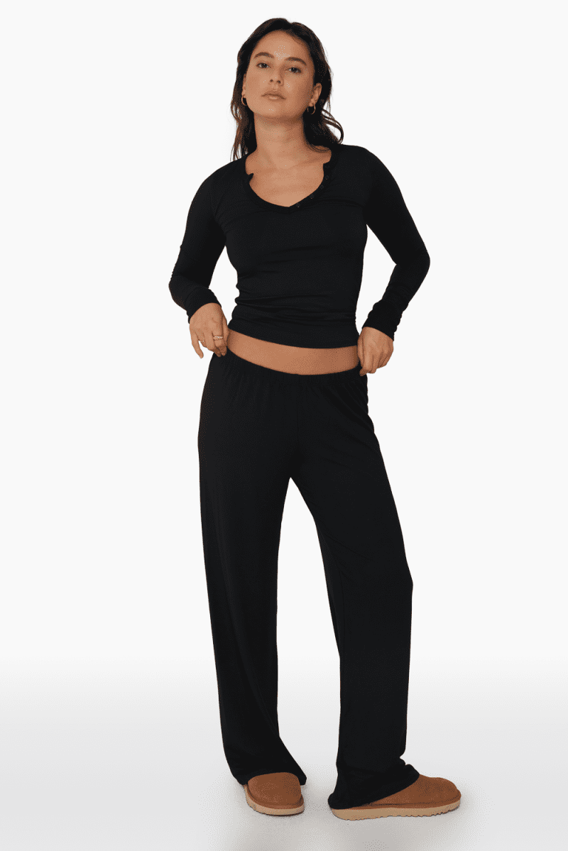 SET ACTIVE COTTON JERSEY CLASSIC SLEEP PANTS SLEEP ONYX 2