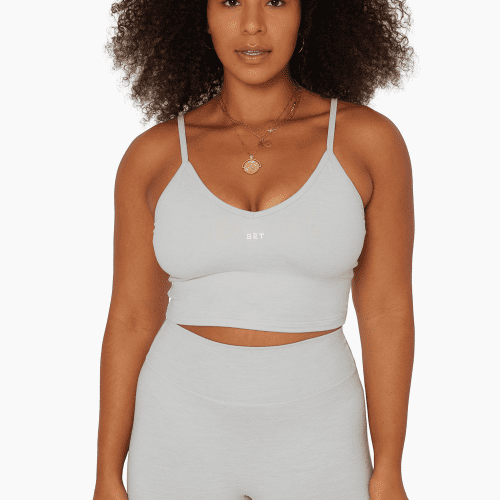 SET ACTIVE FORMCLOUD MINI V LONGLINE BRA ACTIVE HEATHER GREY 1