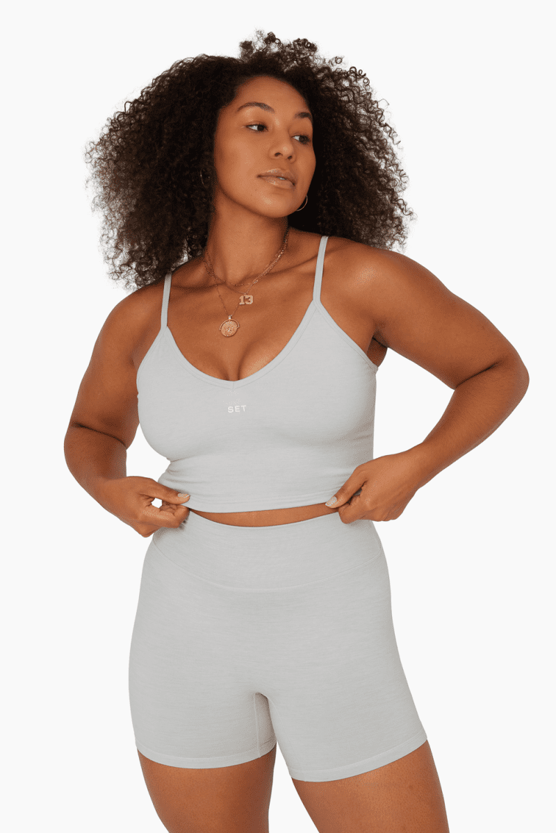 SET ACTIVE FORMCLOUD MINI V LONGLINE BRA ACTIVE HEATHER GREY 2