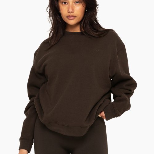 SET ACTIVE HEAVY COTTON CREWNECK SWEATS ESPRESSO 4