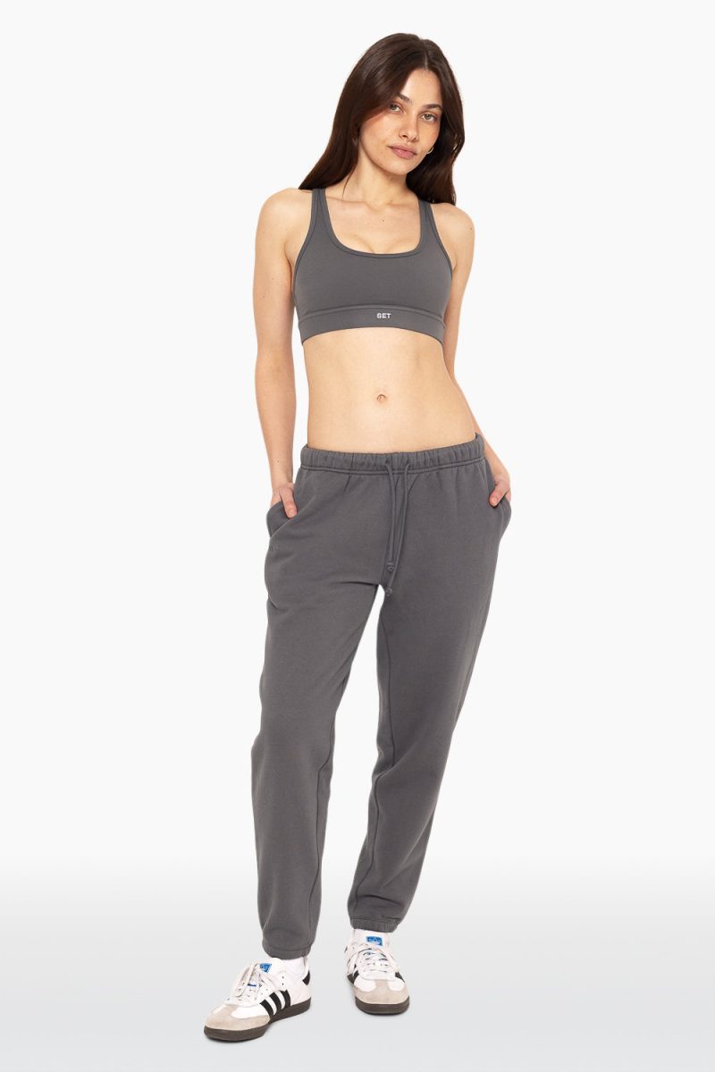 SET ACTIVE HEAVY COTTON DRAWSTRING SWEATPANTS SWEATS GRAPHITE 2