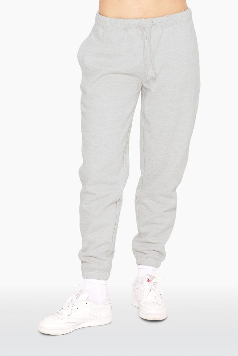 SET ACTIVE HEAVY COTTON DRAWSTRING SWEATPANTS SWEATS HEATHER GREY 1