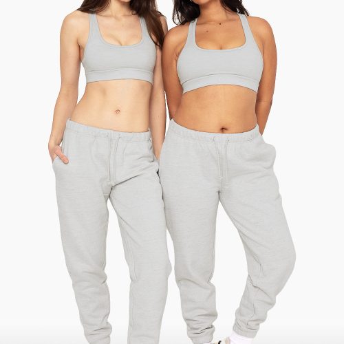 SET ACTIVE HEAVY COTTON DRAWSTRING SWEATPANTS SWEATS HEATHER GREY 4