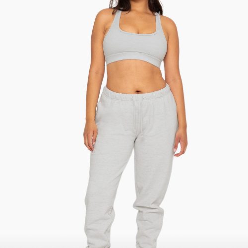 SET ACTIVE HEAVY COTTON DRAWSTRING SWEATPANTS SWEATS HEATHER GREY 5