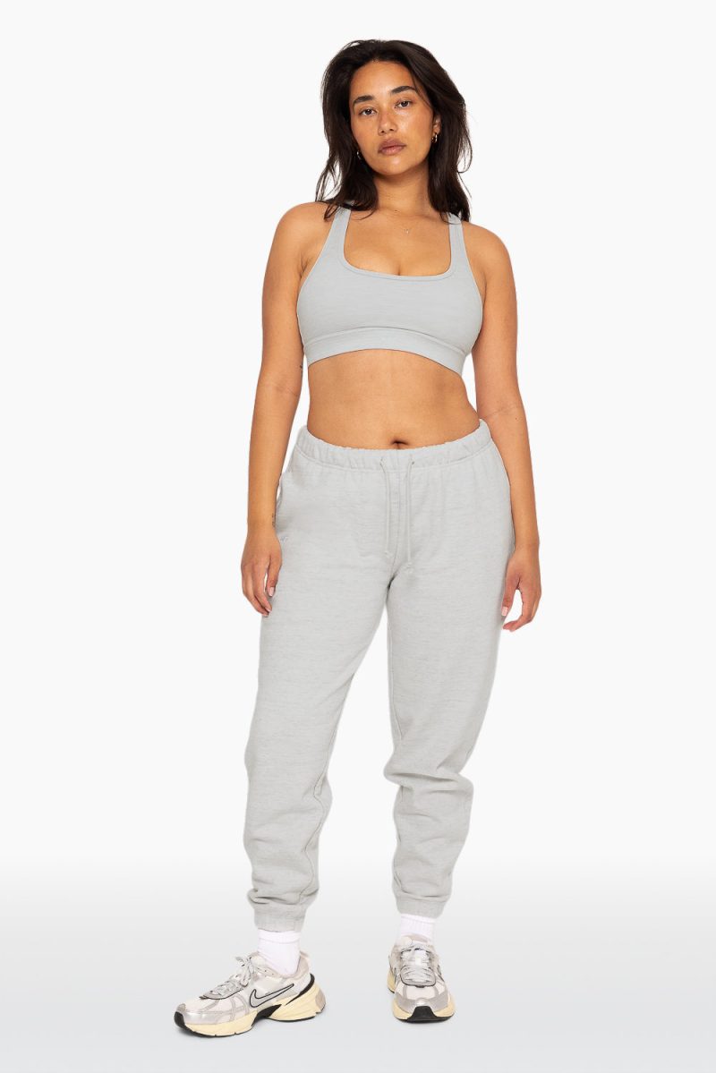 SET ACTIVE HEAVY COTTON DRAWSTRING SWEATPANTS SWEATS HEATHER GREY 5