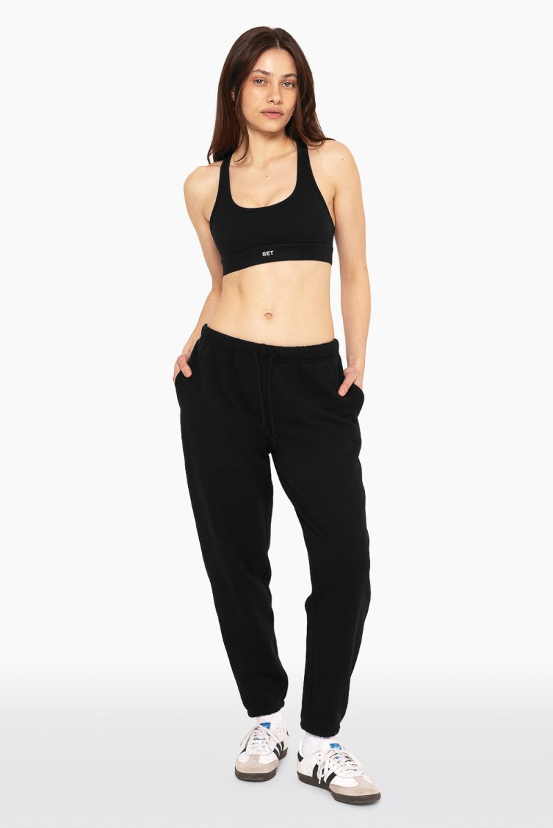 SET ACTIVE HEAVY COTTON DRAWSTRING SWEATPANTS SWEATS ONYX 2