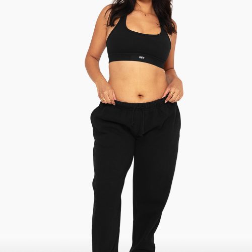 SET ACTIVE HEAVY COTTON DRAWSTRING SWEATPANTS SWEATS ONYX 4