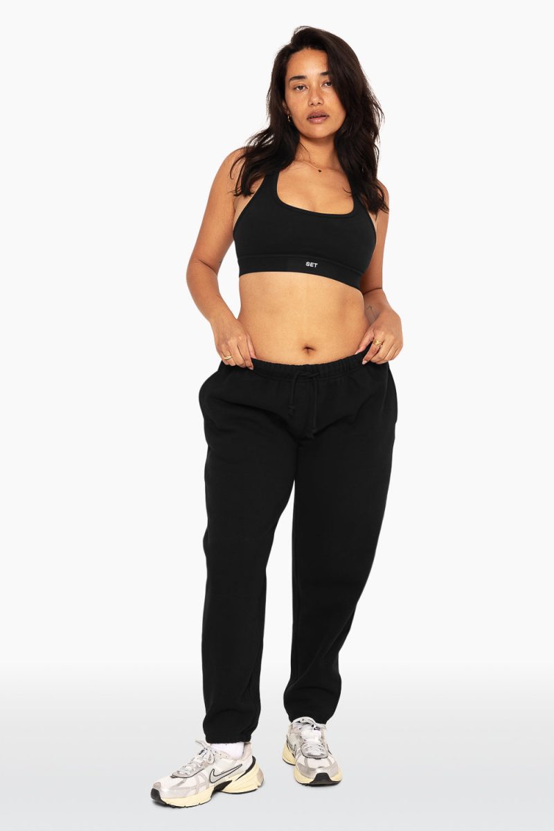 SET ACTIVE HEAVY COTTON DRAWSTRING SWEATPANTS SWEATS ONYX 4