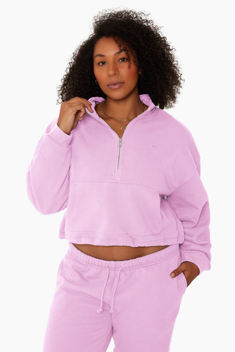 SET ACTIVE HEAVY COTTON HALF ZIP SWEATS CHARM 2