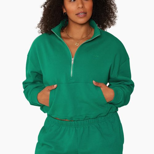 SET ACTIVE HEAVY COTTON HALF ZIP SWEATS PALM 2