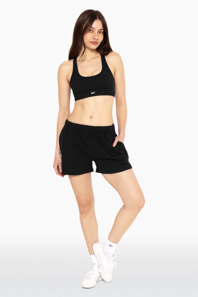 SET ACTIVE HEAVY COTTON SWEAT SHORTS SWEATS ONYX 2