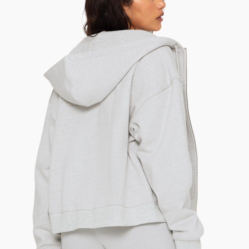 SET ACTIVE HEAVY COTTON ZIP HOODIE SWEATS HEATHER GREY 5