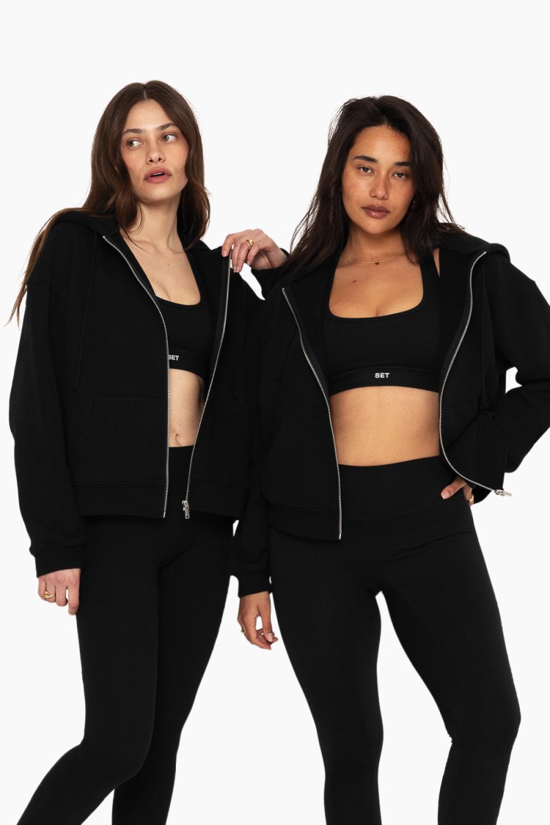 SET ACTIVE HEAVY COTTON ZIP HOODIE SWEATS ONYX 3