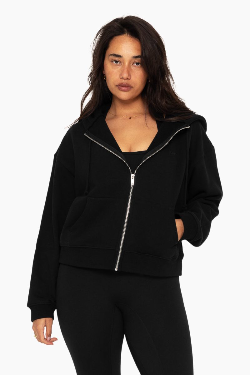 SET ACTIVE HEAVY COTTON ZIP HOODIE SWEATS ONYX 4