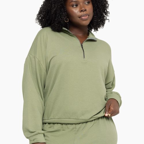 SET ACTIVE LIGHTWEIGHT SWEATS QUARTER ZIP SWEATS PISTACHIO 1