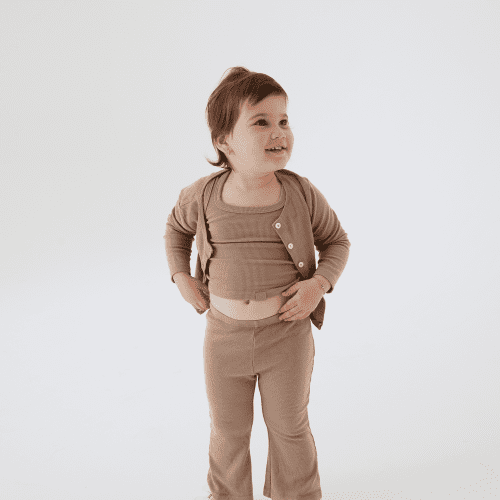 SET ACTIVE RIBBED MODAL KIDS CARDIGAN SET BASICS MAPLE 4