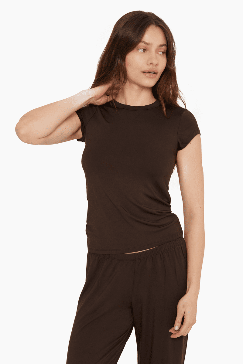 SET ACTIVE SLEEP GIRLFRIEND TEE ESPRESSO 3