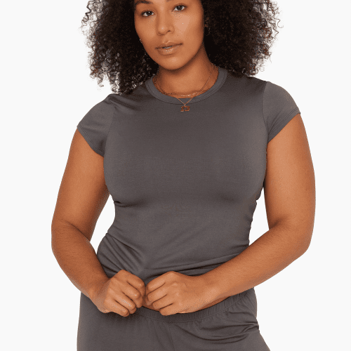 SET ACTIVE SLEEP GIRLFRIEND TEE GRAPHITE 1