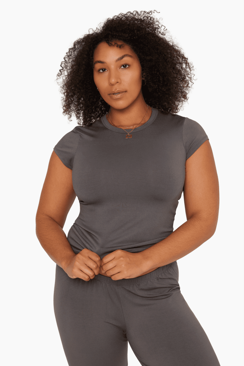 SET ACTIVE SLEEP GIRLFRIEND TEE GRAPHITE 1