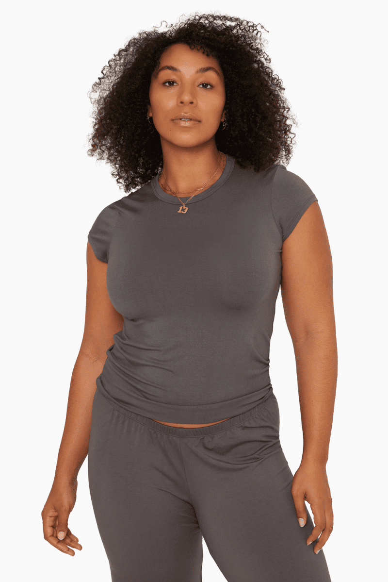 SET ACTIVE SLEEP GIRLFRIEND TEE GRAPHITE 2