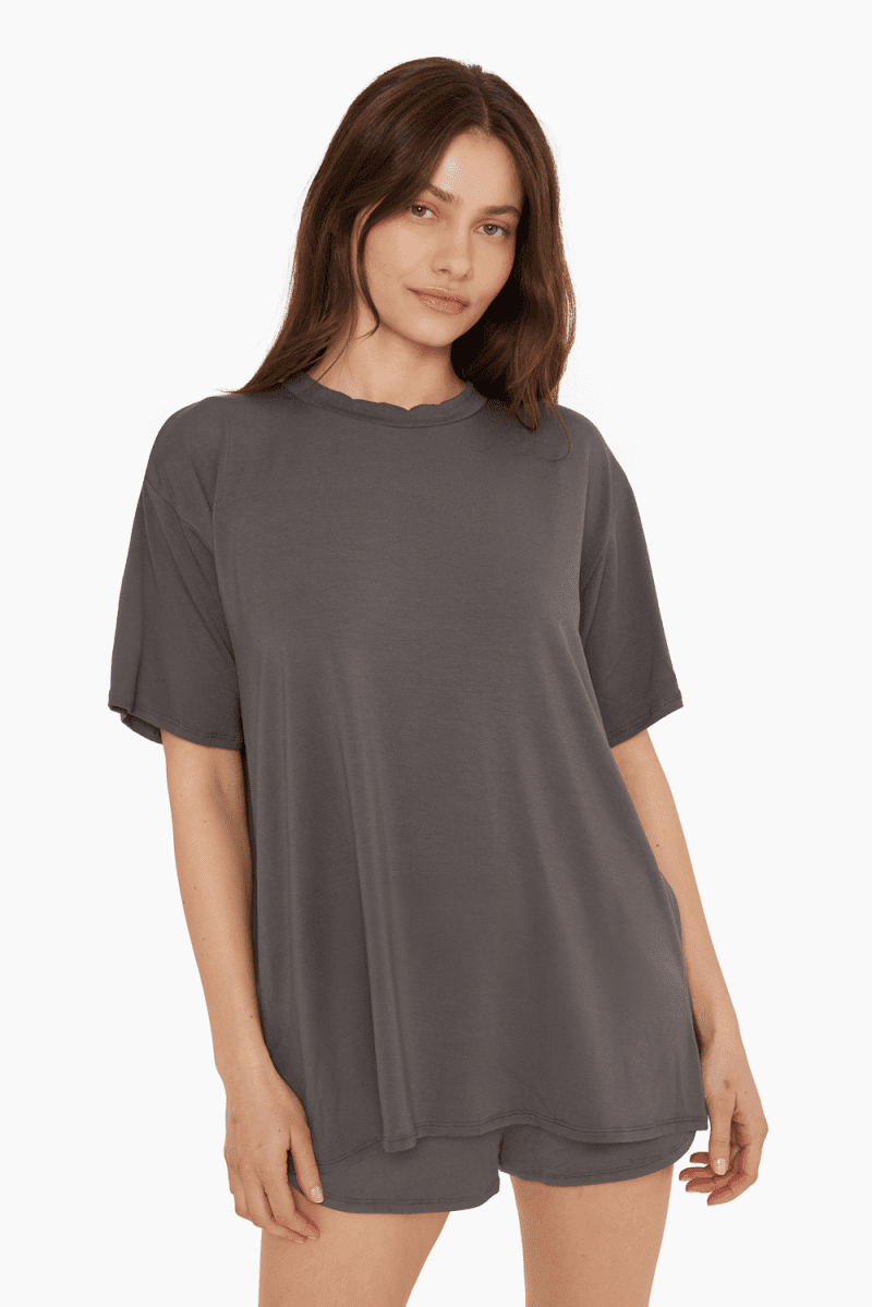 SET ACTIVE SLEEP OVERSIZED BOYFRIEND SLEEP TEE GRAPHITE 2