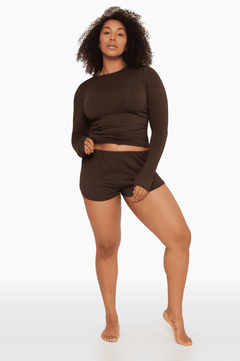 SET ACTIVE SLEEP OVERSIZED RELAXED SLEEP SHORTS ESPRESSO 3